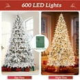 thumbnail image 5 of Firstness 7.5ft Pre-Lit Artificial Christmas Tree Snow Flocked Xmas Tree with 600 LED Lights, 5 of 9