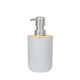 thumbnail image 2 of Juego de accesorios de baño con bote de basura, soporte para cepillo de dientes, dispensador de jabón, jabonera, vaso (cubierta de bambú de 6 uds.), 2 of 5