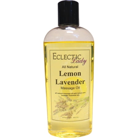 Lemon Lavender Massage Oil by Eclectic Lady 8 oz Sweet Almond Oil and Jojoba Oil