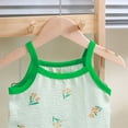 thumbnail image 4 of XZNPDUCQ Little Kids Girl Summer Outfit Sleeveless Tied Flower Print Cami Tank Tops Elastic Shorts Toddler 2Pcs Clothes Set Shorts Set 18-24 Months Green, 4 of 5