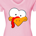 thumbnail image 4 of Inktastic Thanksgiving Goofball Turkey Face Women's V-Neck T-Shirt, 4 of 5