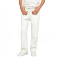 thumbnail image 2 of Twczz Boys Cotton Linen Pants with Pockets- Elastic Waist Straight Leg Drawstring Casual Kids Beach Pants White Size 5, 2 of 5