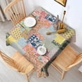 thumbnail image 2 of Pioneer Flower Floral Print Pattern Square Tablecloth,Waterproof Square Table Cover,Wipeable Spillproof Washable Table Cover for Home Kitchen Party Decor 42"X42"(107x107cm), 2 of 6