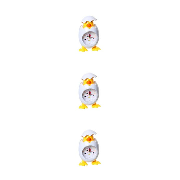 Toystoory Reloj despertador de pollo con cáscara de huevo alimentado por que no hace tictac relojes de noche de moda decoración del hogar Type1 NO1