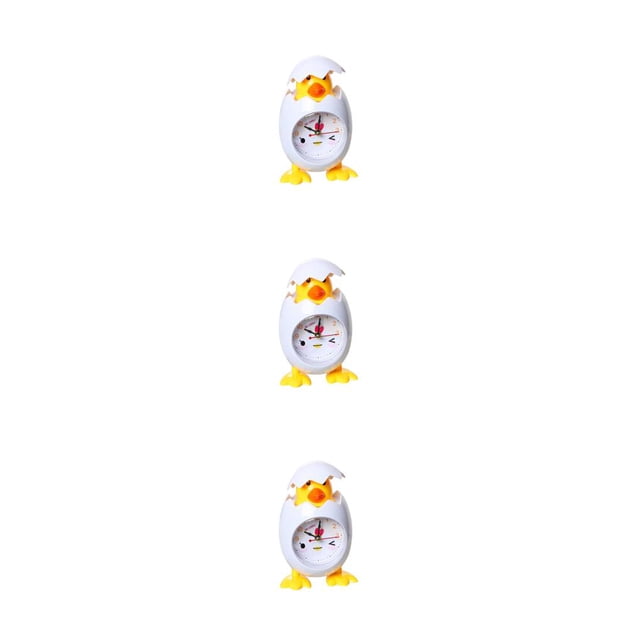 Injueey Despertador de pollito de cáscara de huevo, reloj de de escritorio sin tictac, relojes de noche, Mini reloj, adornos para niños, Type1 NO1