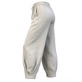 thumbnail image 5 of Cutuoiiu Womens Lightweight Solid Color Wide Leg Pants with Cuffed Hem and Pockets for Casual Outings Gift, 5 of 8