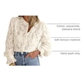 thumbnail image 4 of Blusa de Encaje para Mujer PRETTYGARDEN Manga Larga con Botones Beige Talla L, 4 of 9