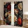 thumbnail image 2 of Homewish Boys Girls Chic Floral Flowers Black Out Curtains,Exotic Style Curtains Pack of 2 (42x63 Each),Vintage Aesthetic Bedroom Curtains,Super Cozy Room Decor, 2 of 6