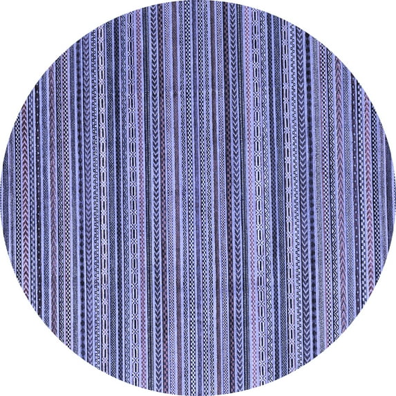 Ahgly Company Indoor Round Abstract Blue Modern Area Rugs, 6' Round