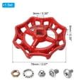thumbnail image 2 of Unique Bargains Poignée de Robinet Extérieur Trou de Tige Carrée 9x9mm, Remplacement de Poignée de Robinet en Acier Moulé avec Vis et Entretoise, Rouge, 2 of 5