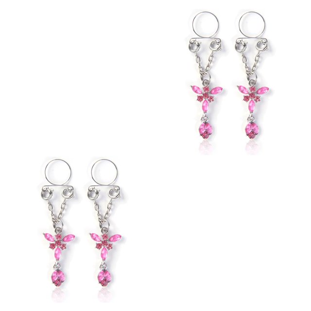 Minnieouse Piercings falsos Adorno para el cuerpo Joyas para cuerpos Accesorio de moda Adornos para senos de mujer Anillos para pezones para mujer Rosa Type2 NO2 Minnieouse CBP221336