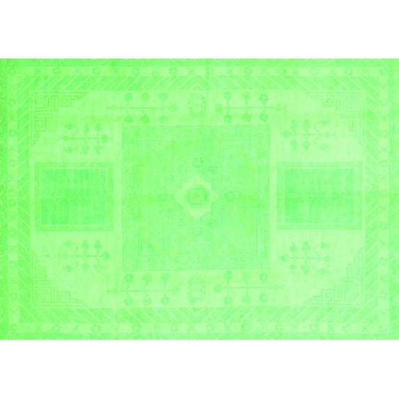Ahgly Company Indoor Rectangle Abstract Green Modern Area Rugs, 3' x 5'