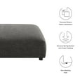 thumbnail image 2 of Solace Modular Upholstered Fabric Ottoman in Charcoal, 2 of 7