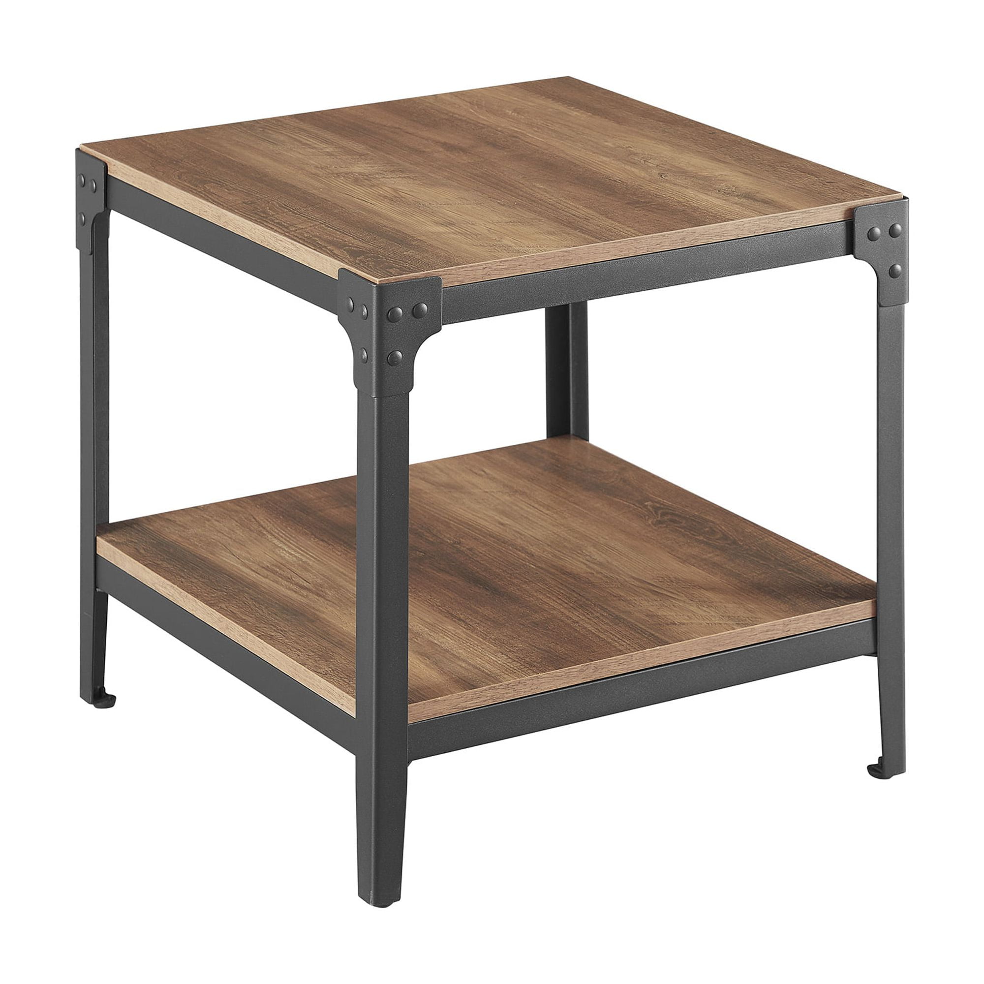 Woven Paths Wilson Riveted End Tables, Reclaimed Barnwood, Set of 2