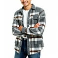 thumbnail image 3 of ZUKMRJPC Men's Fleece Shirts Jacket Classic Vintage Plaid Lapel Button Down Long Sleeve Shirts Fall Winter Warm Comfy Thick Jacket with Pockets, 3 of 3