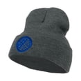 thumbnail image 2 of Waving USA Flag Embroidered Long Beanie - Grey OSFM, 2 of 5