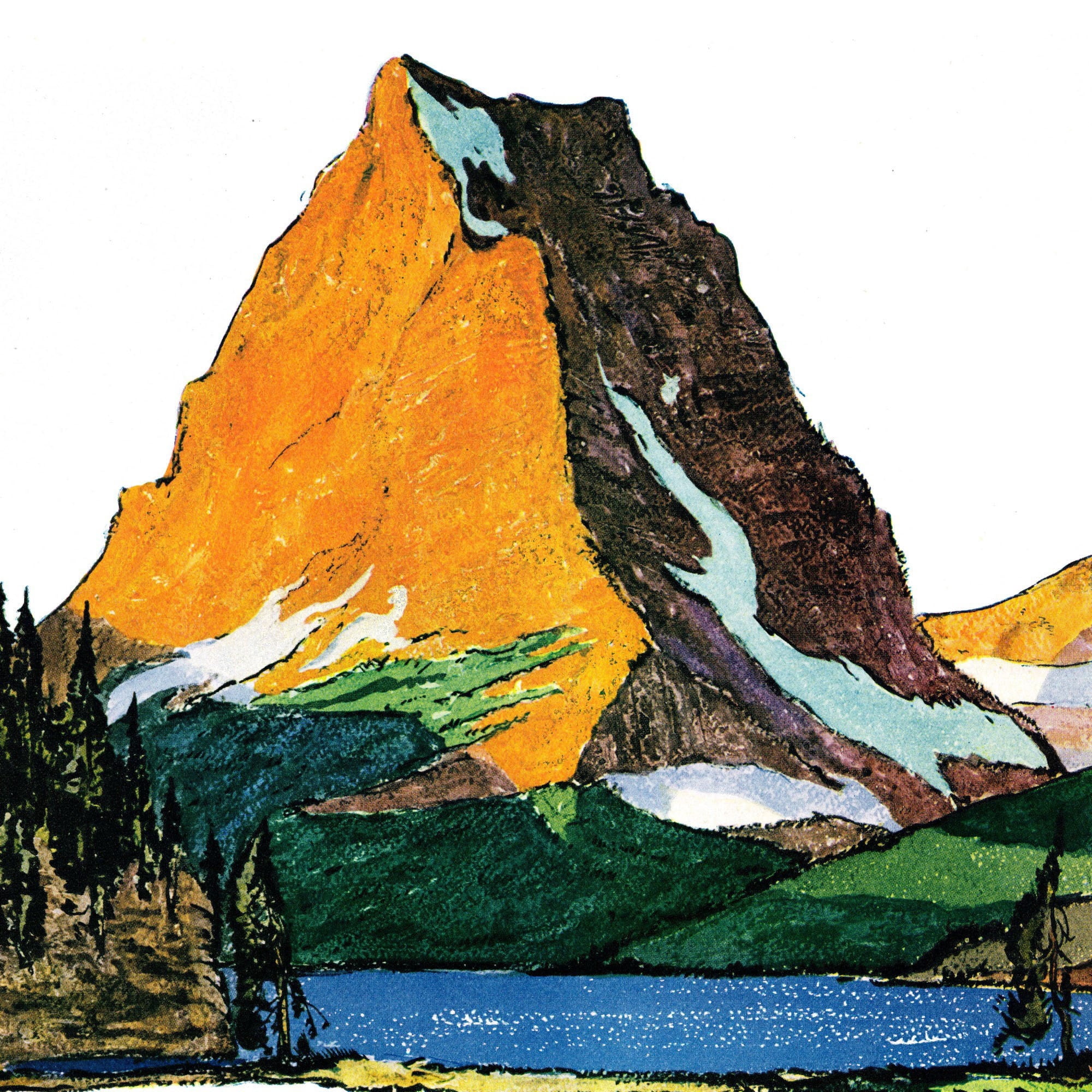 "Sun Mountain" Painting Print on Wrapped Canvas