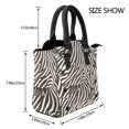 thumbnail image 2 of Single Shoulder Bag Rivet Bag 7.48×7.48×3.94in Removable Shoulder Belt Can Be Held Or Diagonal Across A Variety Of Matching Styles Zebra Skin Print Style Saddlebrown_4, 2 of 6