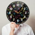 thumbnail image 6 of Yayeee Wall Clock Battery Operated 9.5" Silent Quartz Non-Ticking for Living Room Decor, Black Neon Lightning, 6 of 8
