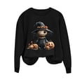 thumbnail image 6 of Women's Cute Scarecrow Graphic Sweatshirts Halloween Spider Pullover Tops Casual Long Sleeve Crewneck Shirts Loose Fit Fall Clothes Autumn Holiday Sweaters, 6 of 6