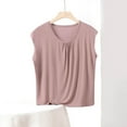thumbnail image 2 of Maean Women's Plus Size Pajamas Tank Top Sleeveless Crew Neck Pleated Loose Tee Summer Sleepwear, 2 of 4