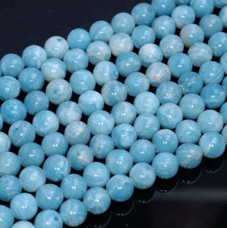 Larimar Quartz Gemstone Grade AAA Sky Blue Round Loose Beads 4mm 5mm 6mm 8mm 15.5 inch Full Strand