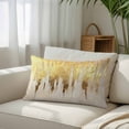 thumbnail image 3 of Abstract Gold Throw Pillow Cover, Pillowcase Protectors with Zipper, Breathable Decorative Lumbar Pillow Case Cover, Modern Luxury Strokes Artwork Pillow Shams for Couch Sofa 16x24Inch, 3 of 8