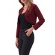 thumbnail image 4 of INSPIRAR CHIC Cárdigan Corto de Mujer con Mangas Largas y Cuello Redondo, Ligero, Talla XL, Rojo Oscuro, 4 of 6