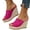 Hot Pink, variant on Extra High Heels Wedge Slipper Sandals for Women 2025 Peep Toe Espadrilles Chunky Heeled Platform Slides