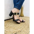 thumbnail image 2 of VIZZANO Women's Heeled Sandals with Buckle Strap,(4 COLORS) BLACK , GOLD ,OLIVE ,BEIGE ,BLACK, 2 of 8