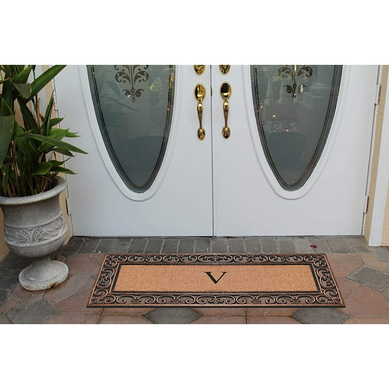 A1 Home Collections Outdoor Paisley Floor Mat & Doormat, Black