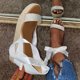 thumbnail image 4 of Zapatos planos de moda para mujer, sandalias informales de tacón de cuña hueca, zapatos de talla grande Wmkox8yii sa1153, 4 of 9