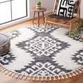 thumbnail image 2 of SAFAVIEH Moroccan Tassel Desmond Southwestern Shag Area Rug, Dark Grey/Ivory, 3' x 3' Round, 2 of 8