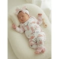 thumbnail image 5 of BemeyourBBs Newborn Baby Girls Western Clothes Cowgirl Outfits One Piece Romper Long Sleeve Boots Print Jumpsuit with Headband Fall Winter Spring Clothes, 5 of 9