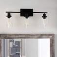 thumbnail image 1 of 3-Light Modern Black Wall Sconce Bathroom Vanity Light with Clear Glass Shades, 1 of 7