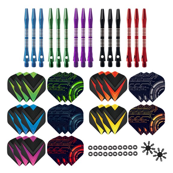 YIGZYCN Dart Stems & Flights Set in 2BA Thread Mediums Aluminum Shafts Dart Accessories
