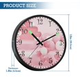 thumbnail image 3 of Voice Activated Clock with Glow Light 12 Inch Large Silent Wall Clock Battery Operated for Home Decor Pink Heart-shaped Balloons, 3 of 8