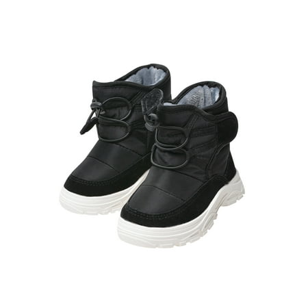 

Fangasis Girls Comfort Snow Boot Magnetic Non-Slip Short Boots Walking Slip Resistant Round Toe Ankle Bootie Black 6.5C