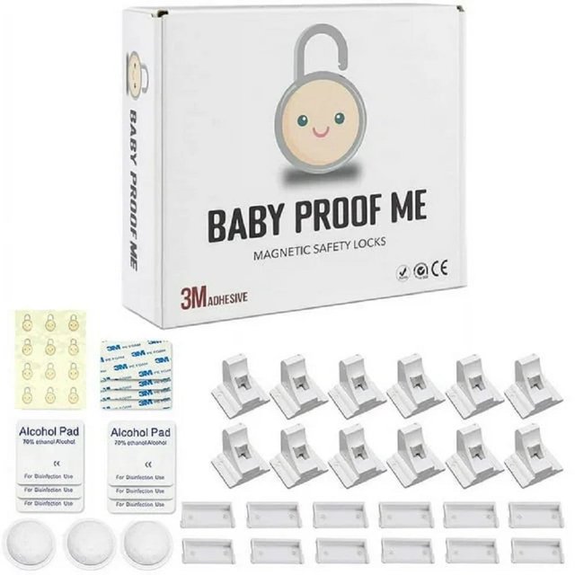 Baby Proof Me Cerraduras Magnéticas para Gabinetes, 36 Cerraduras + 9 Llaves, Cerraduras para Gabinetes de Cocina Seguros para Bebés y Cajones a Prueba de Niños con Fácil Instalación