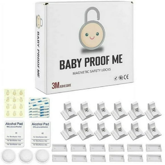 Baby Proof Me Cerraduras Magnéticas para Gabinetes, 36 Cerraduras + 9 Llaves, Cerraduras para Gabinetes de Cocina Seguros para Bebés y Cajones a Prueba de Niños con Fácil Instalación