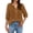 Gold, variant on Womens Fashion Seven Quarter Sleeve Solid Cotton Linen Pleated Top Casual Blouse Shirt