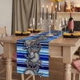 thumbnail image 2 of Table Runners 70 Inches Long Dress Scarves, Vintage Anchor Nautical Farmhouse Coffee/Dining/Kitchen Table Decor, Holiday Table Runner, Coastal Blue Striped 13x70 Inch, 2 of 9