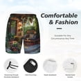 thumbnail image 3 of Naloa Charming Garden Patio Print Men Swim Trunks with Compression Liner ,Board Shorts,Men's Swim Shorts with Drawstring and Elastic Waistband-3X-Large, 3 of 6