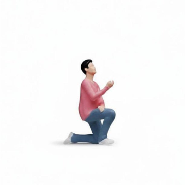 Figura miniatura de resina Propuesta masculina