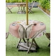 thumbnail image 4 of nqOlkjepod Colorful Spring Floral Outdoor Tablecloth with Umbrella Hole & Zipper, Summer Flowers Rabbit Ears Round Table Cover 54 Inch, Dining Waterproof Table Cloth Protector for Patio/Party/Picnic, 4 of 7
