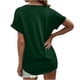 thumbnail image 4 of Fiudx Ofertas Flash Del Día Solo En Línea Camisetas Holgadas de Manga Corta con Cuello En V Informales Estampadas a La Moda para Mujer, 4 of 6