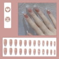 thumbnail image 2 of FCOGIN Long Coffin False Nail, Full Cover Press on Nail, Pink, Heart, Bear, 24 Pieces, 2 of 5