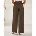 thumbnail image 3 of Pantalones de vestir de pierna ancha BTFBM 2025 de cintura alta para mujer, color café, 3 of 7