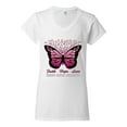 thumbnail image 2 of Wild Bobby Faith Hope Love Butterfly Ribbons Breast Cancer Awareness Women Standard V-Neck Tee, White, Small, 2 of 6