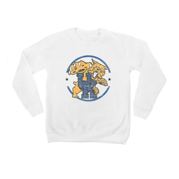 Youth White Kentucky Wildcats End Zone Pullover Sweatshirt